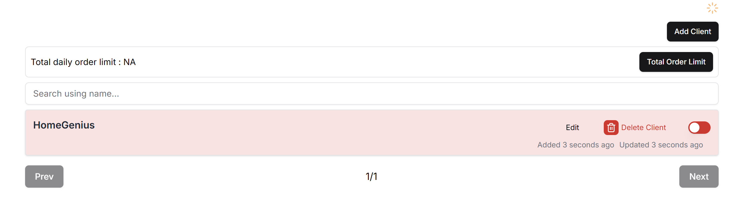 Edit client filtering rules